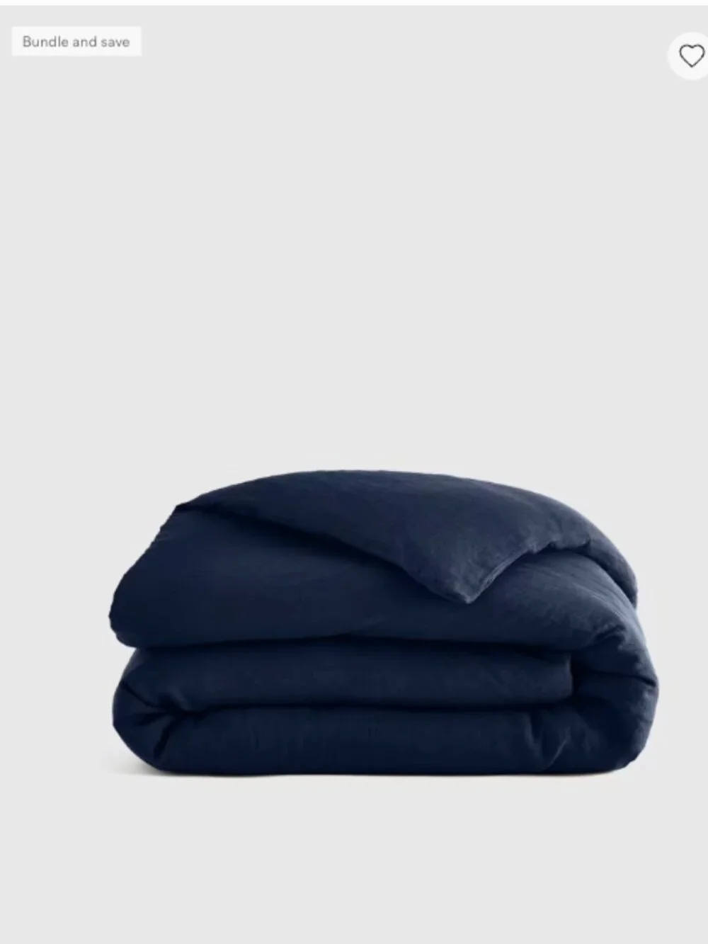 Quince 100% European Linen Duvet Cover – Full/Queen – Navy – No Shams